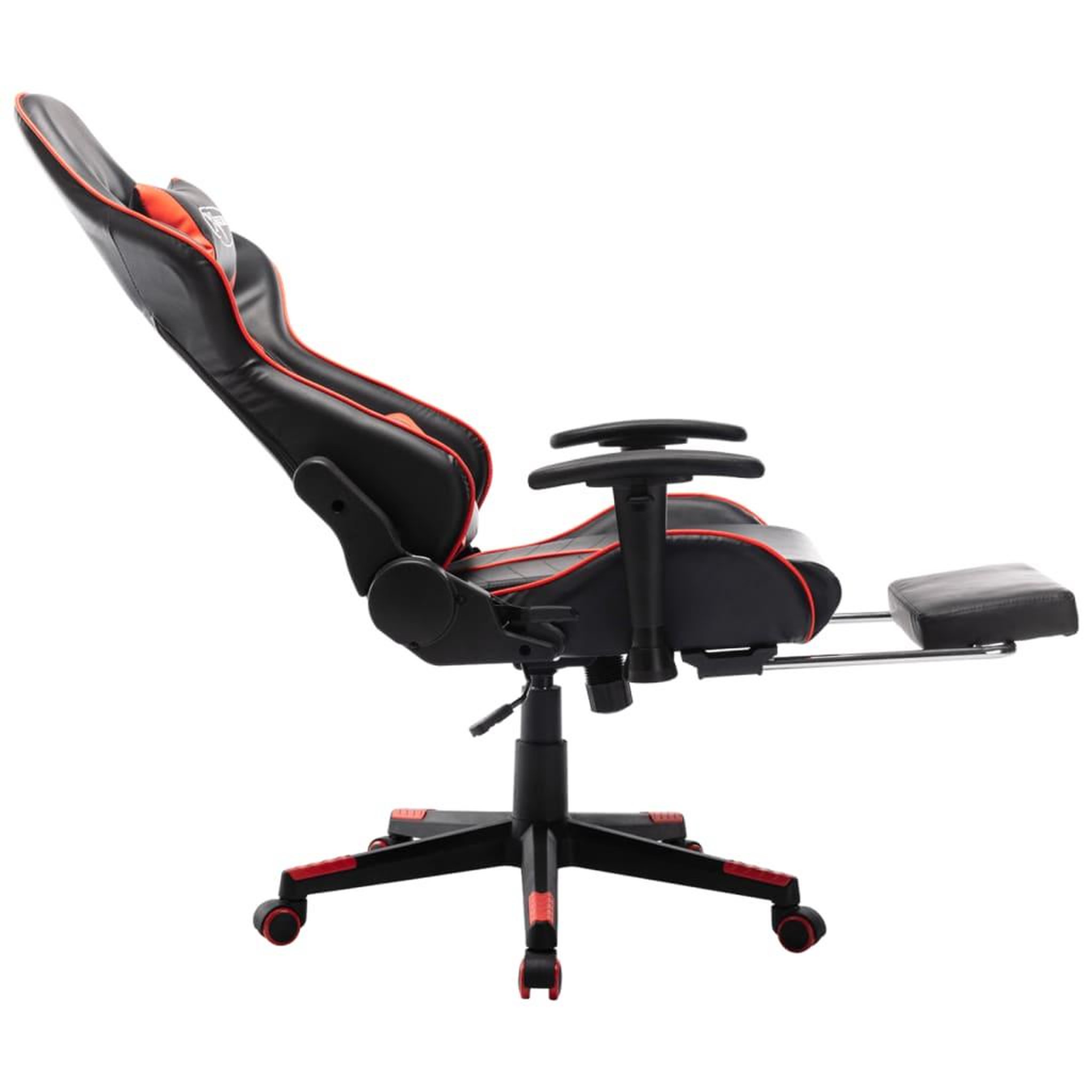Voir la diapositive 5 : VIDAXL Chaise de jeu avec repose-pied Noir et rouge Cuir artificiel