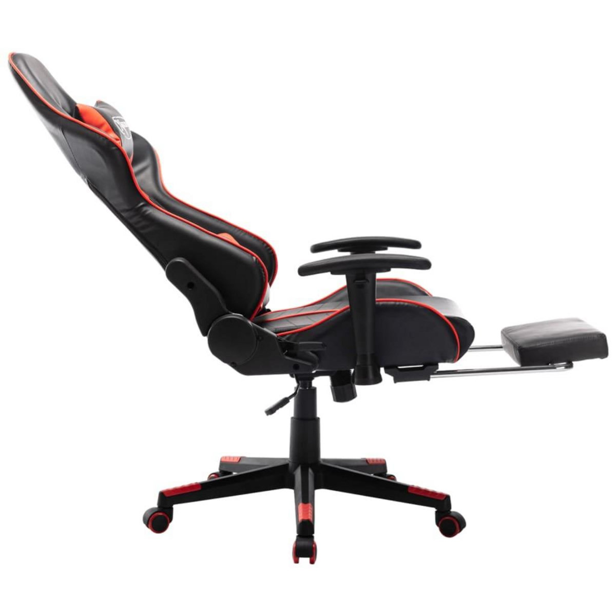 VIDAXL Chaise de jeu avec repose-pied Noir et rouge Cuir artificiel