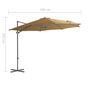 Voir la diapositive 6 : VIDAXL Parasol de jardin en porte-a-faux avec mat en acier taupe