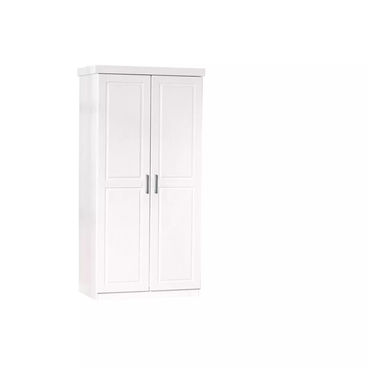 Armoire de chambre 2 portes avec penderie en pin massif blanc ULLI