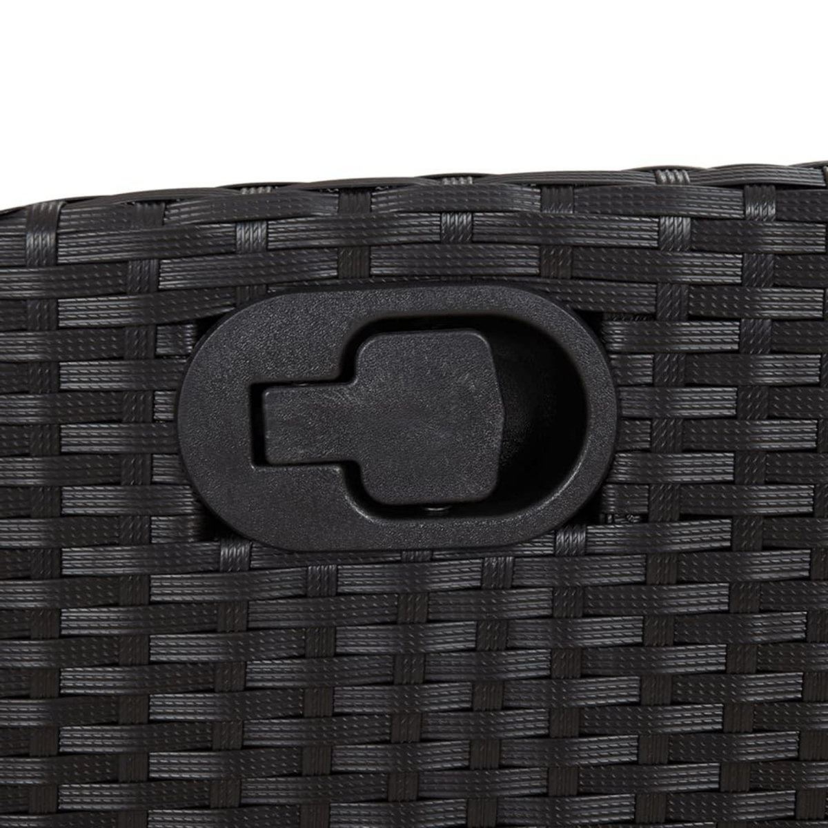 VIDAXL Ensemble a manger de jardin 9pcs coussins noir resine tressee