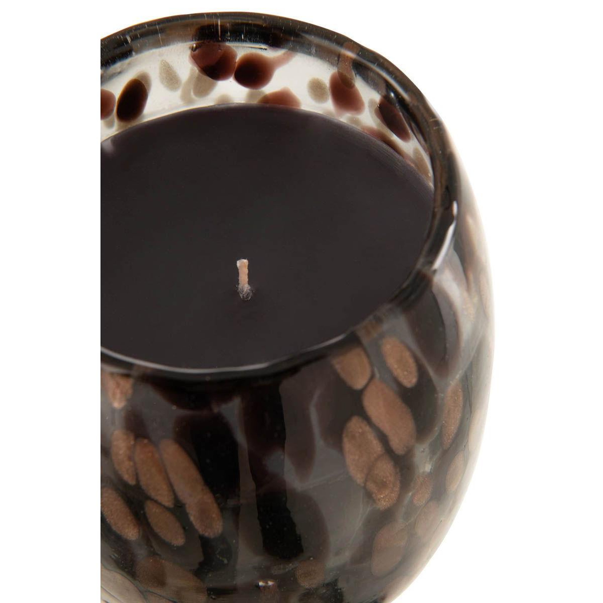 Voir la diapositive 2 : J-LINE Bougie parfumée  laura  13cm leather & leaves