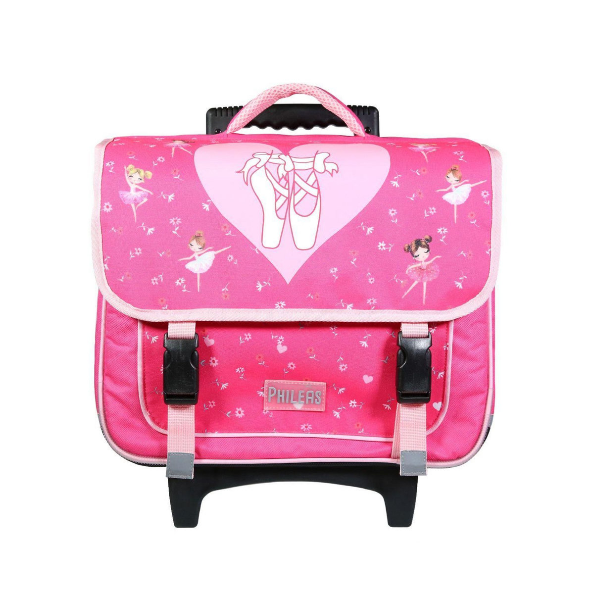 Bagtrotter BAGTROTTER Cartable à roulettes 38 cm Phileas Rose Danseuses