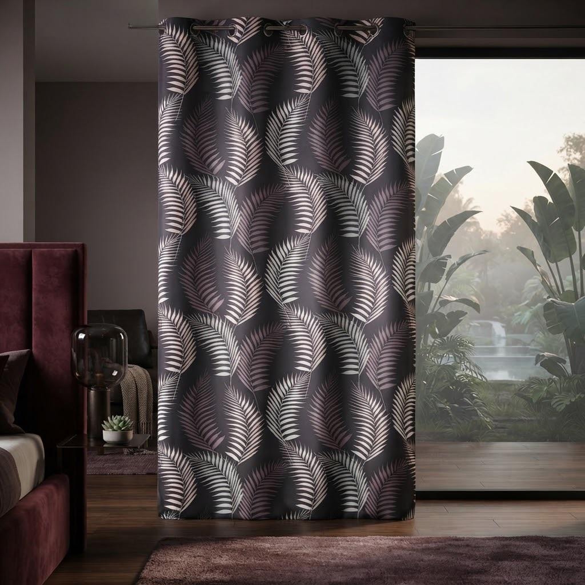 Voir la diapositive 5 : Eden Rideau a oeillets en polyester goyave