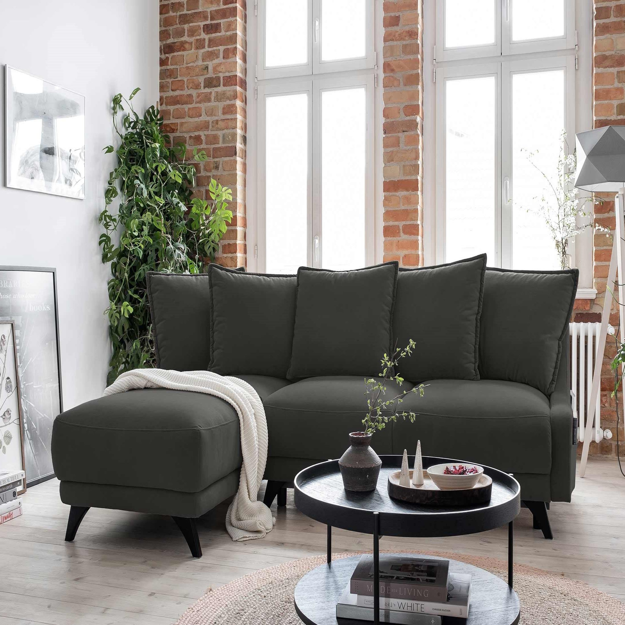 Voir la diapositive 1 : BEST MOBILIER Royal - canapé d'angle gauche - 4 places - convertible avec coffre - en velours