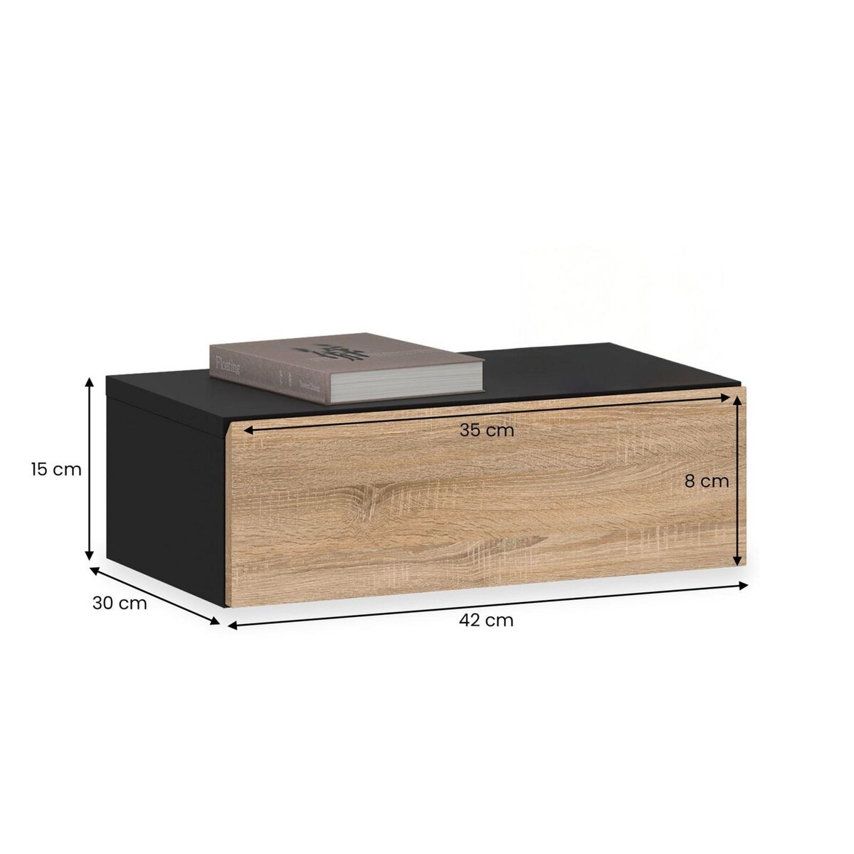 IDIMEX Chevet suspendu OCEANE, en bois