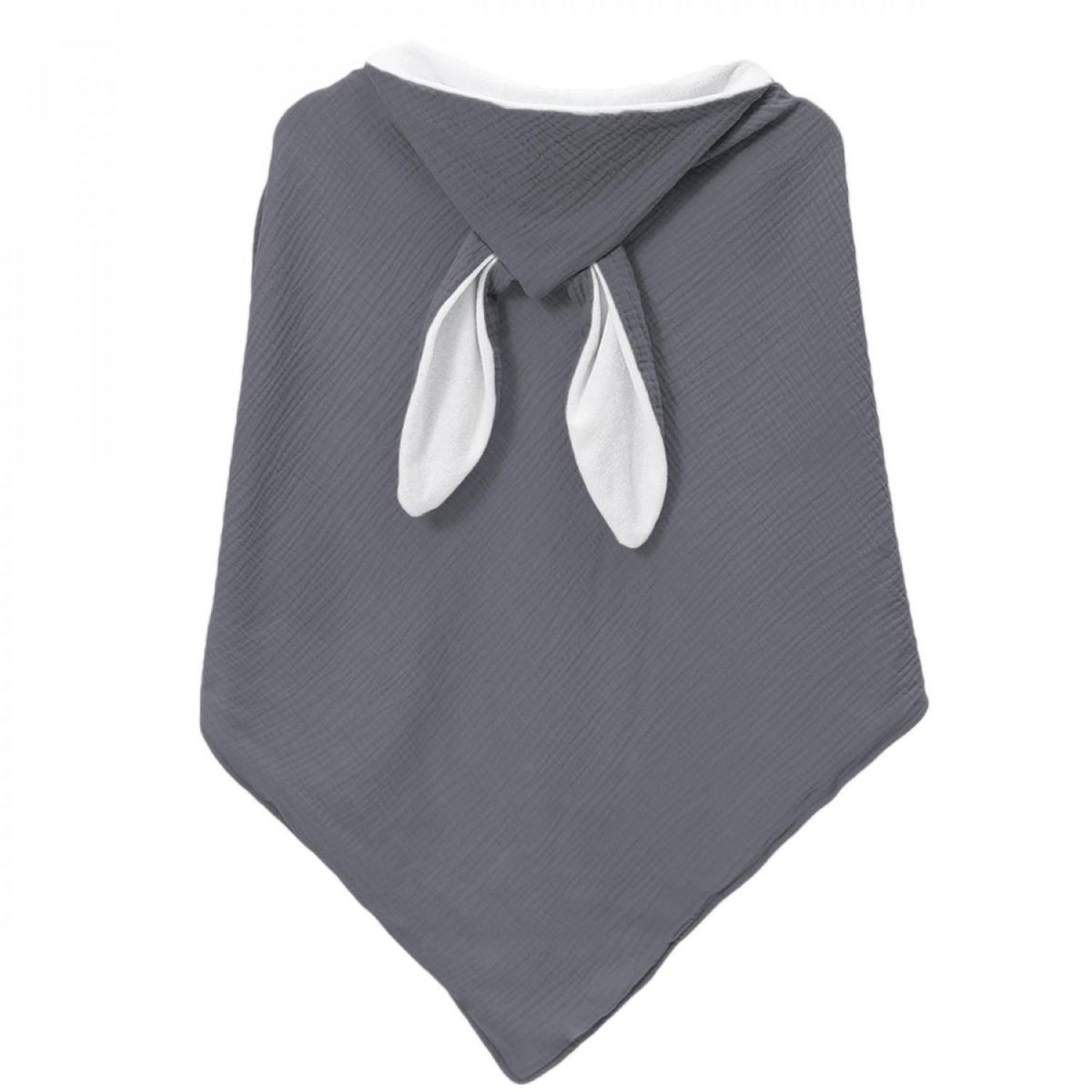 Monsieur Bébé Cape, sortie de bain pour bébé intérieur 100 % coton - 100 x 100 cm - Lapin - Gris