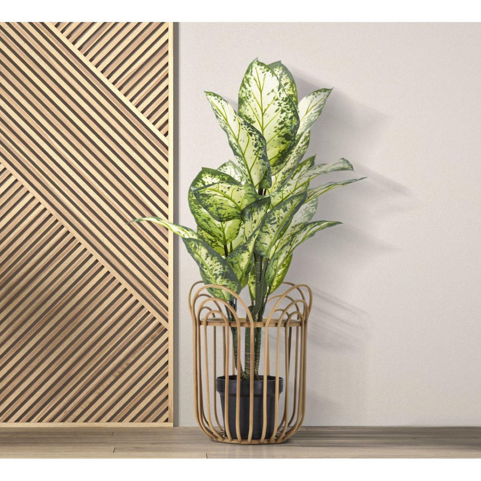Voir la diapositive 5 : Paris Prix Cache-pot en métal  panama  40cm naturel