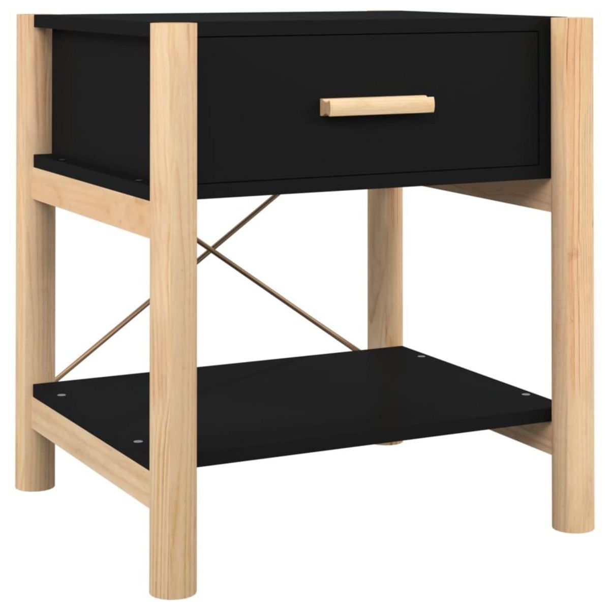 VIDAXL Tables de chevet 2 pcs Noir 42x38x45 cm Bois d'ingenierie