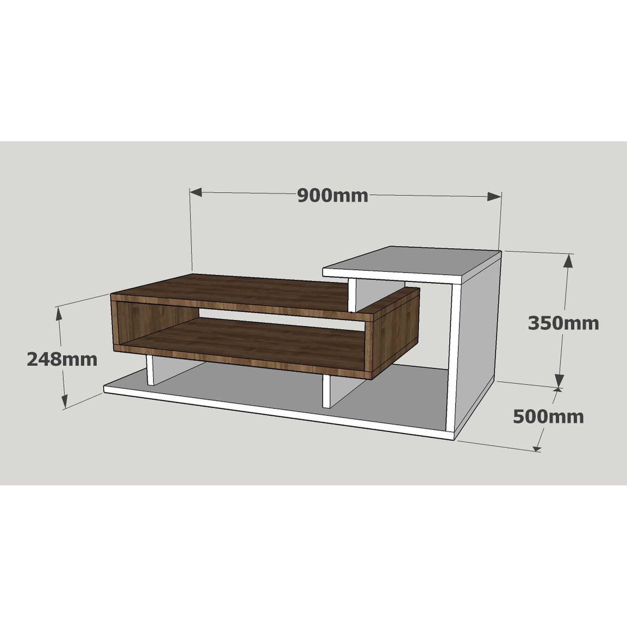 Voir la diapositive 3 : TOILINUX Table basse design scandinave Spring - L. 90 x H. 35 cm - Blanc