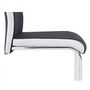 Voir la diapositive 4 : IDIMEX Lot de 4 chaises de salle à manger ou cuisine ALBA avec assise rembourrée et piètement chromé, revêtement en tissu noir et blanc