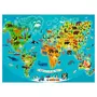 RAVENSBURGER Puzzle 150 pièces XXL - La carte du monde des animaux