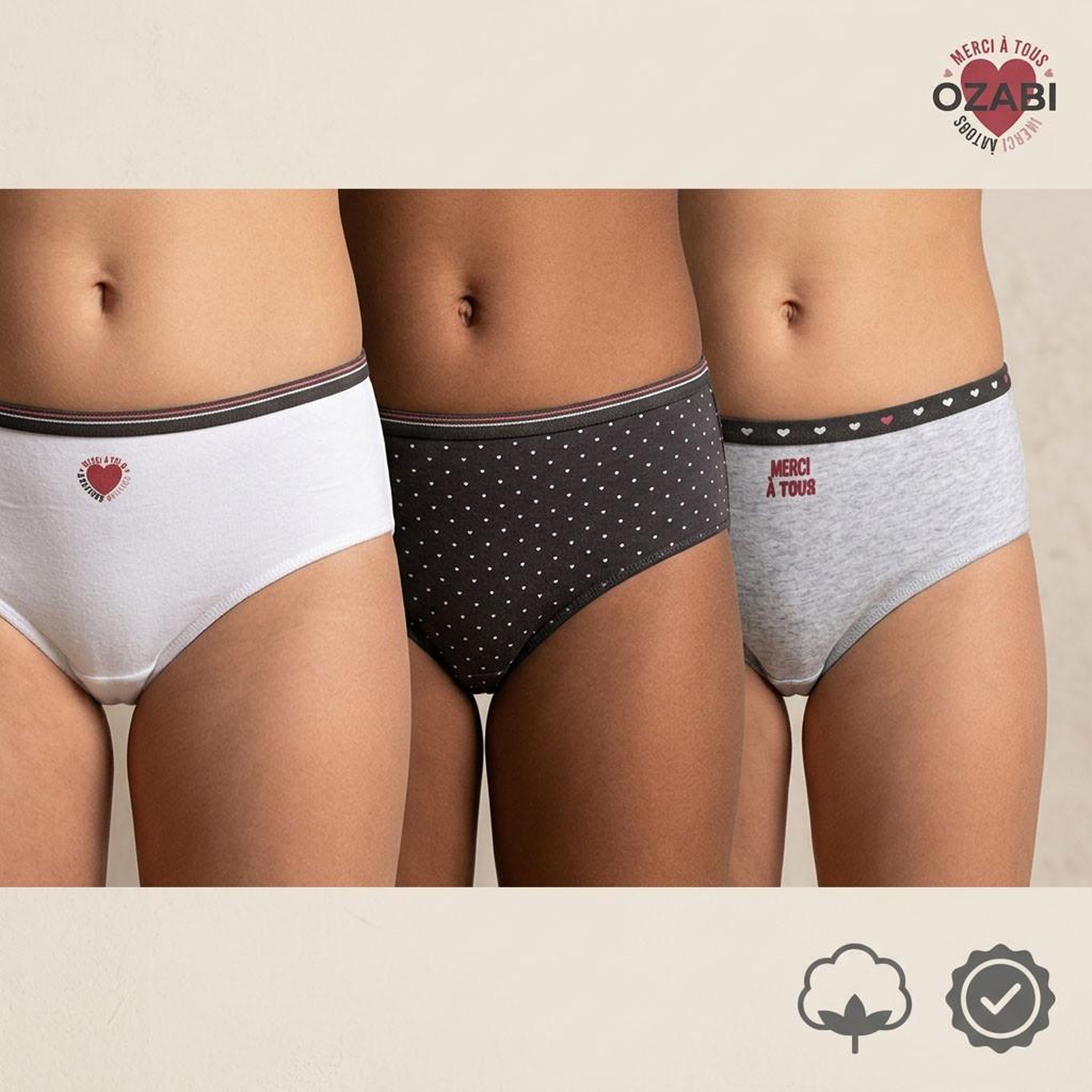 Voir la diapositive 2 : OZABI OZABI Pack Culottes Fille Coton - Lot de 6