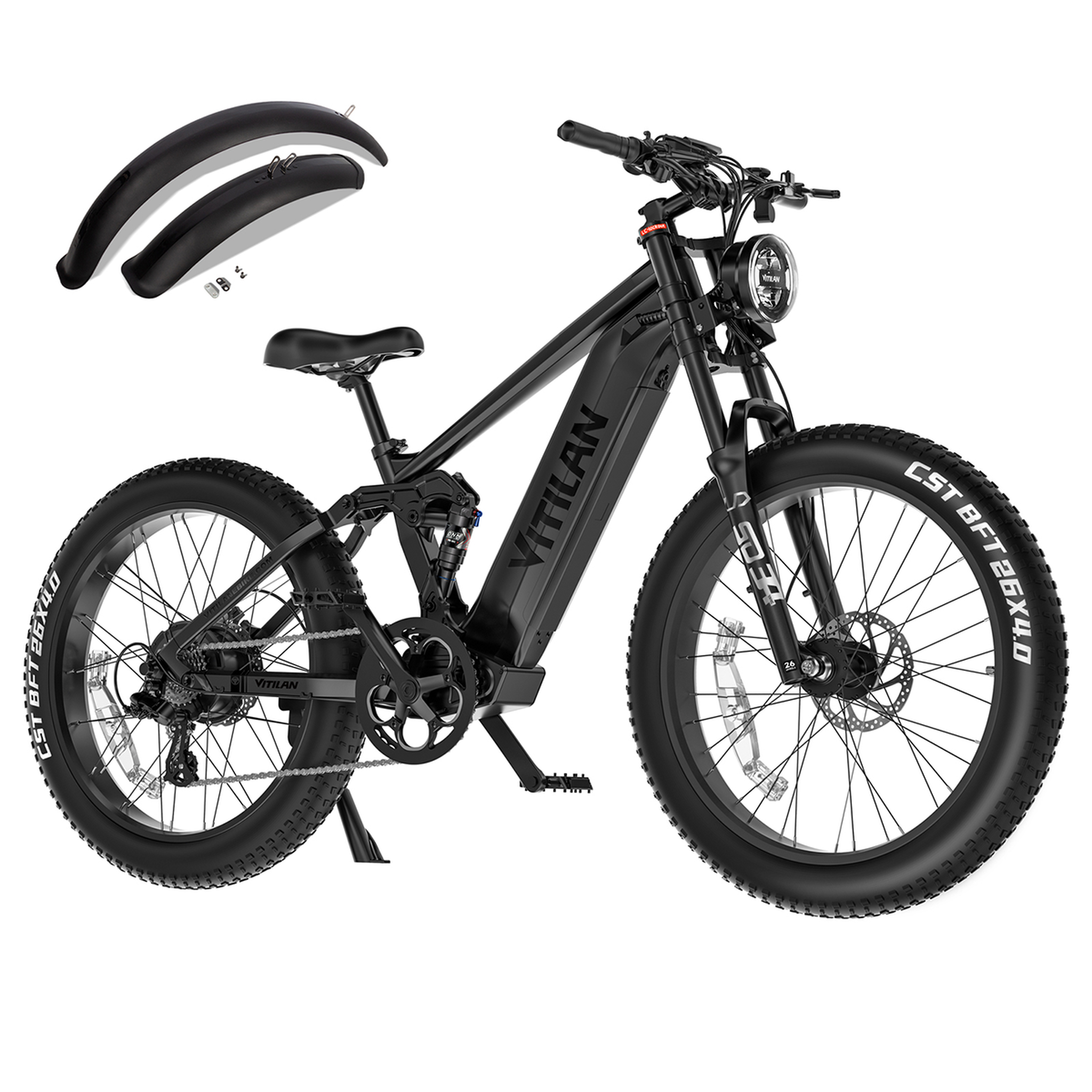 Voir la diapositive 1 : VITILAN Vélo électrique VITILAN T7 PRO - Batterie 52 V 20 Ah 1040 Wh - 8 vitesses