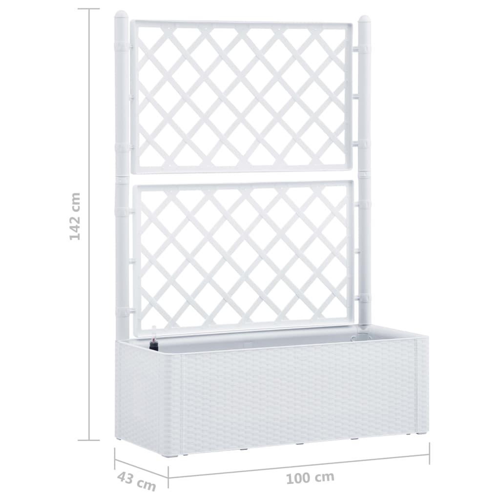 Voir la diapositive 6 : VIDAXL Lit sureleve de jardin et treillis et systeme d'arrosage Blanc