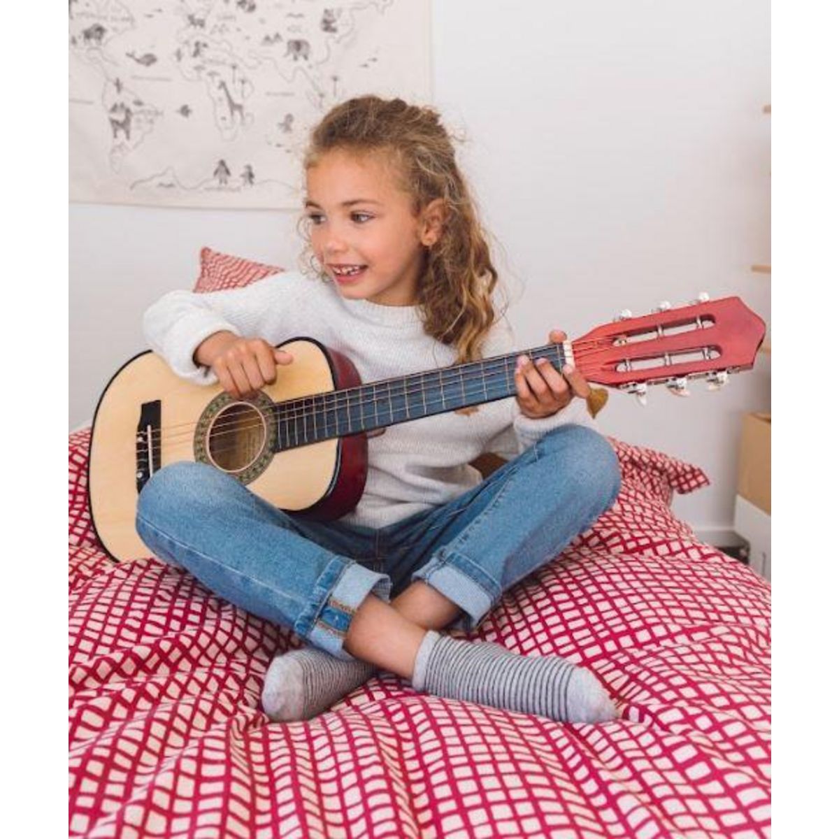 One Two Fun Guitare sèche 76 cm avec corde en nylon