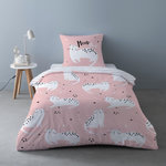 Dourev Housse de couette 140x200 Chaton + 1 taie d'oreiller