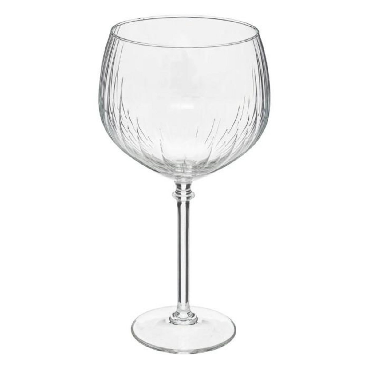 SECRET DE GOURMET Lot de 4 Verres à Gin  Strié  64cl Transparent