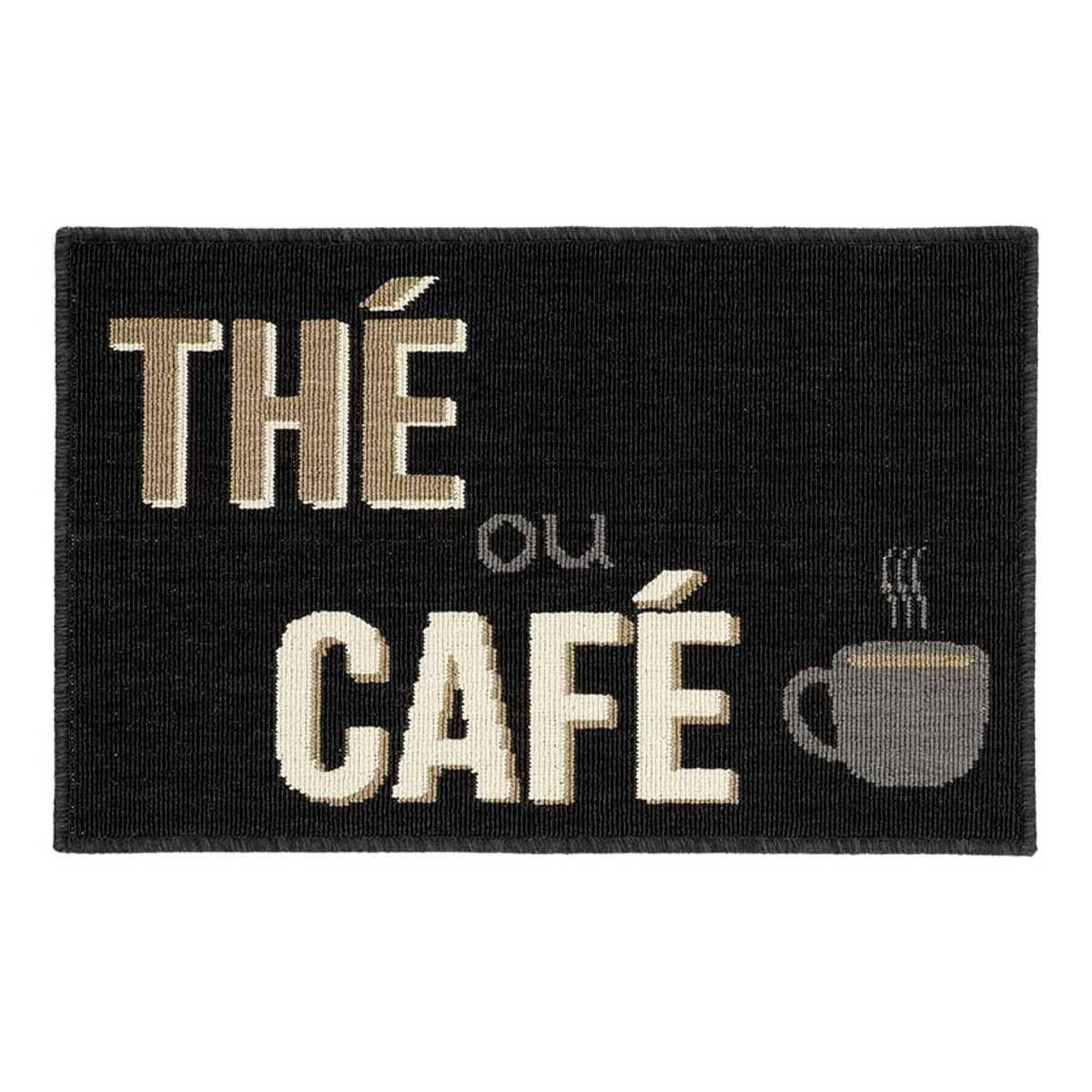 Douceur d'Intérieur Tapis de cuisine  breakfast  50x80cm noir