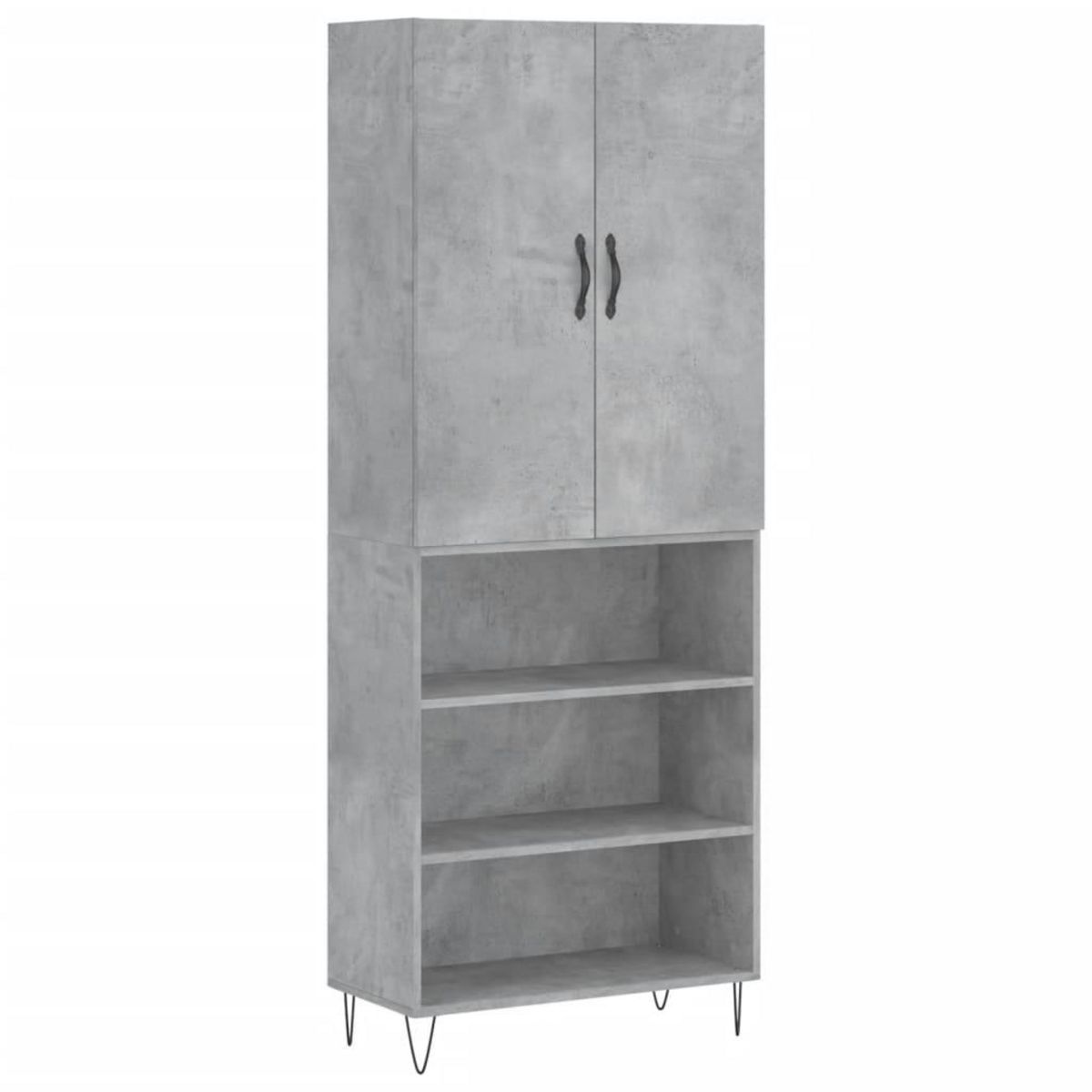 VIDAXL Buffet haut Gris beton 69,5x34x180 cm Bois d'ingenierie