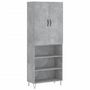 Voir la diapositive 2 : VIDAXL Buffet haut Gris beton 69,5x34x180 cm Bois d'ingenierie