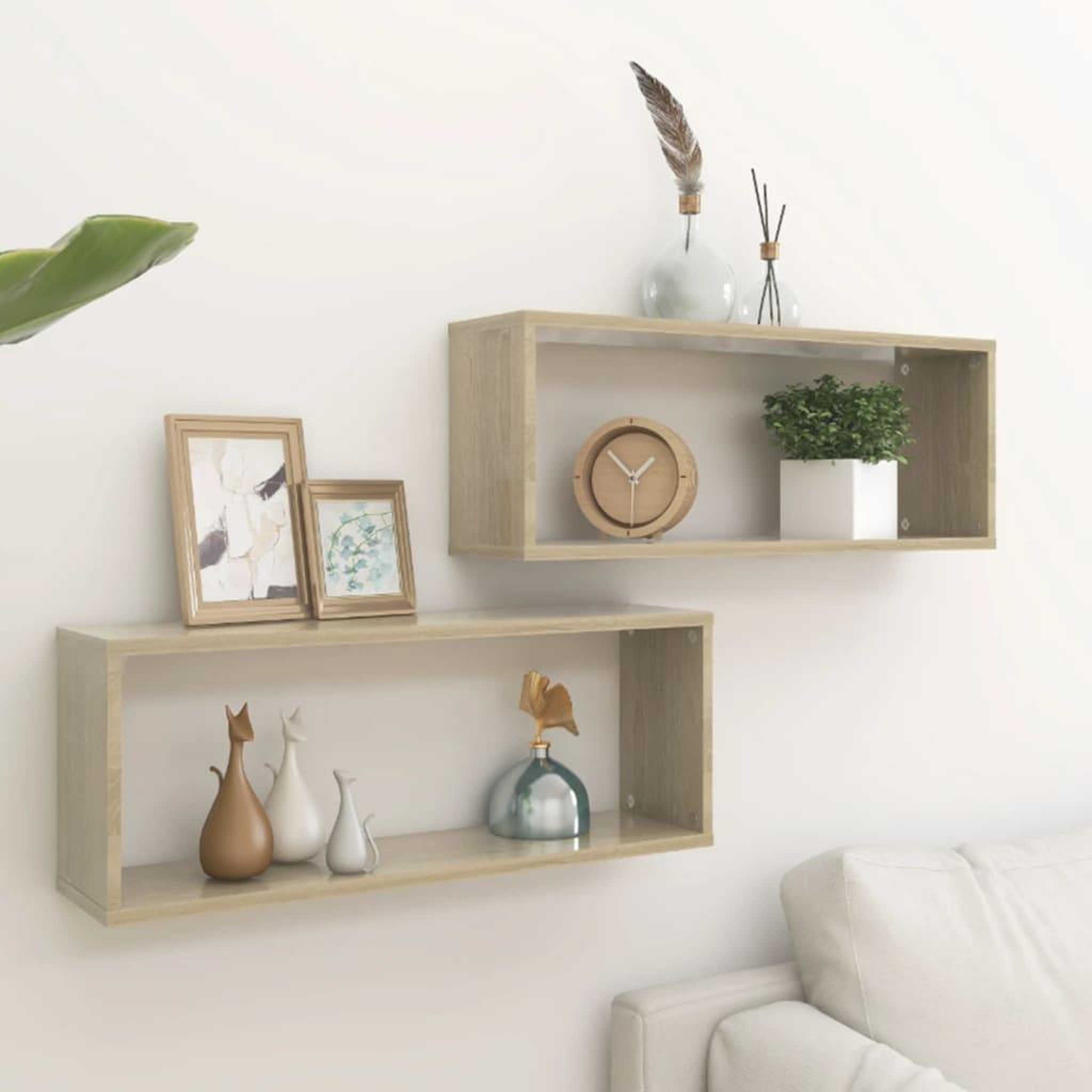 VIDAXL Etageres murales cube 2 pcs Chene sonoma Bois d'ingenierie
