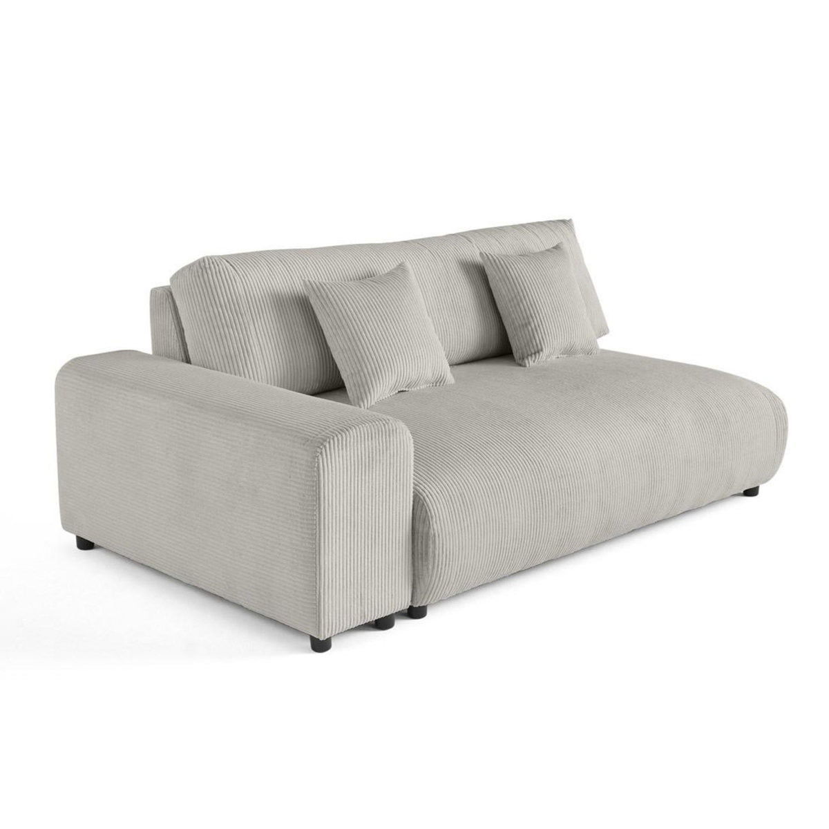 LISA DESIGN Garance - module d'assise 3 places avec accoudoir gauche - en velours côtelé