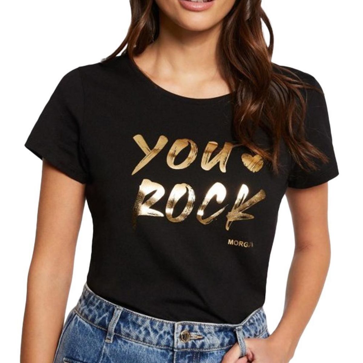 MORGAN T shirt Noir/ Femme Morgan Dyou