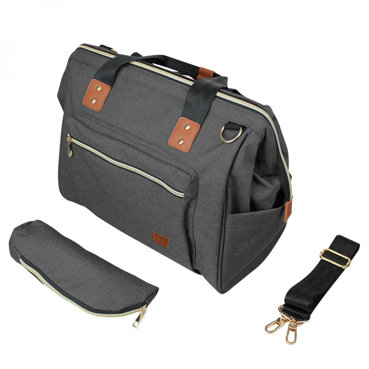 Monsieur Bébé Sac à langer multifonction pour bébé 12 poches avec trousse isotherme - 47 x 30 x 18.5 cm