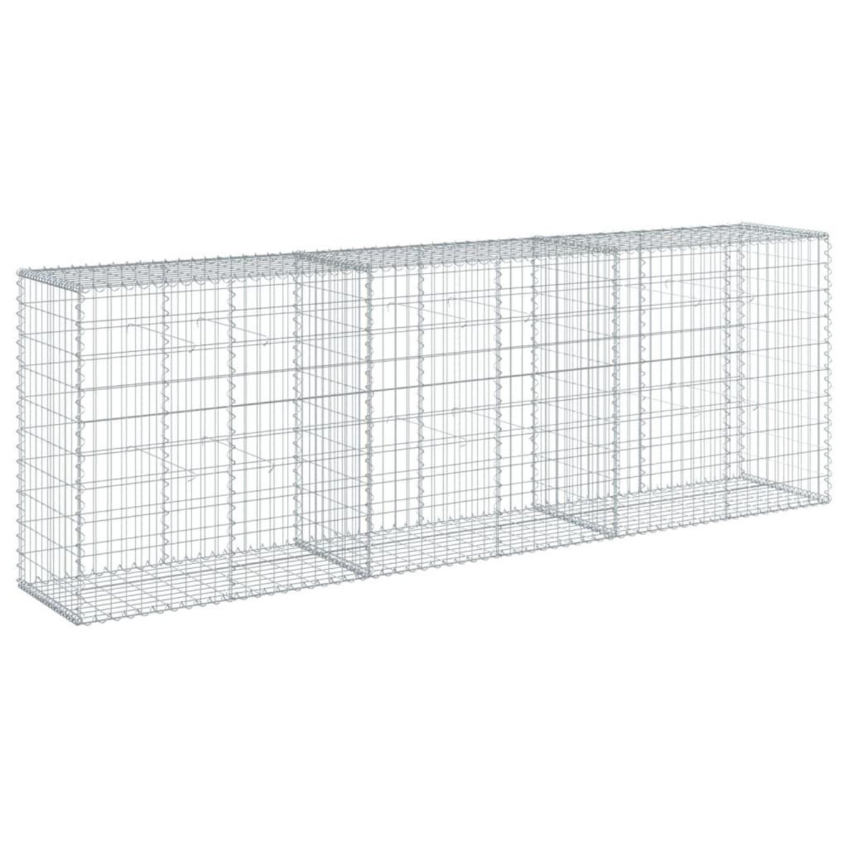VIDAXL Panier gabion avec couvercle 300x50x100 cm fer galvanise