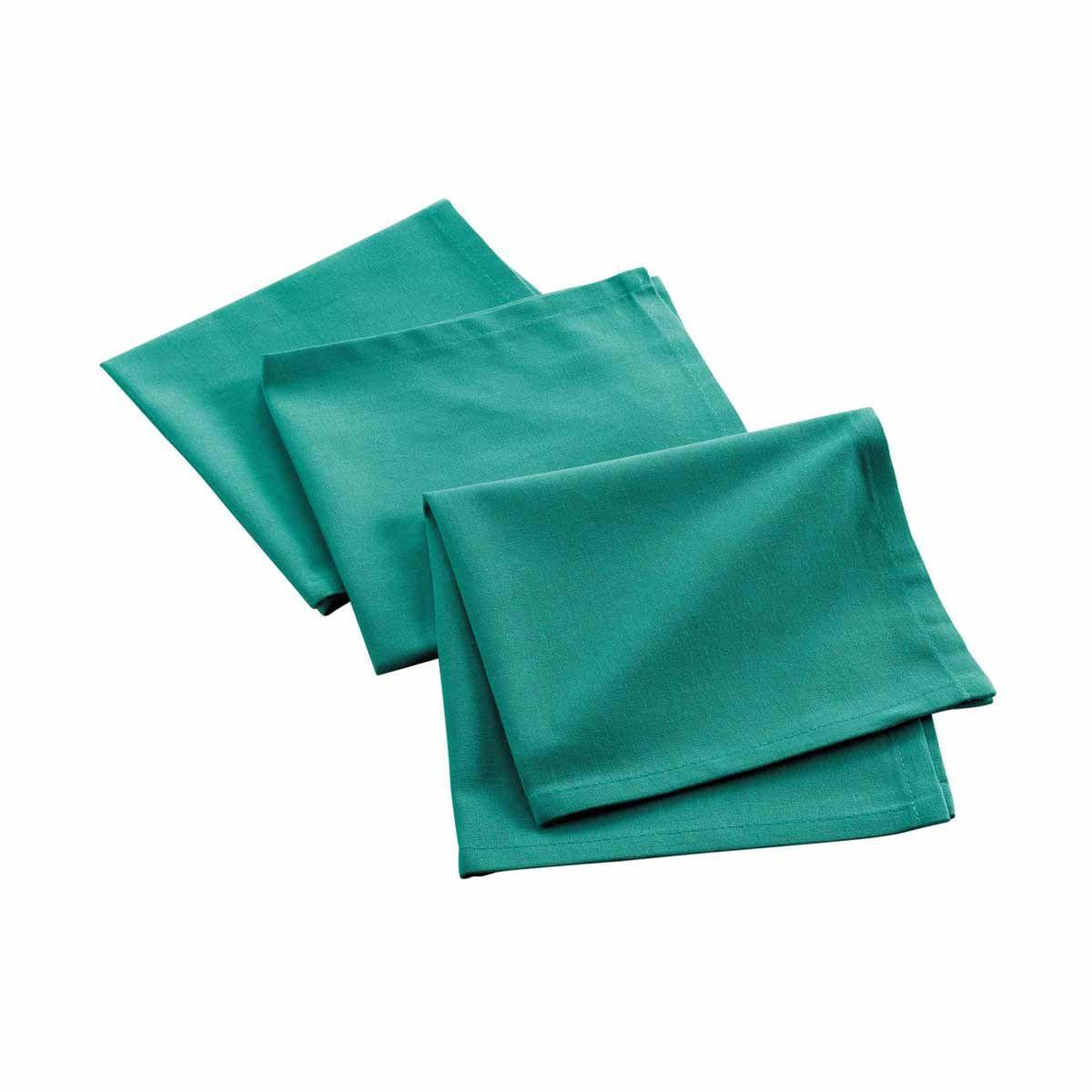 Paris Prix Lot de 3 Serviettes de Table  Mistral  40x40cm Émeraude