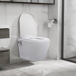 VIDAXL Toilette murale sans bord a fonction de bidet Ceramique Blanc