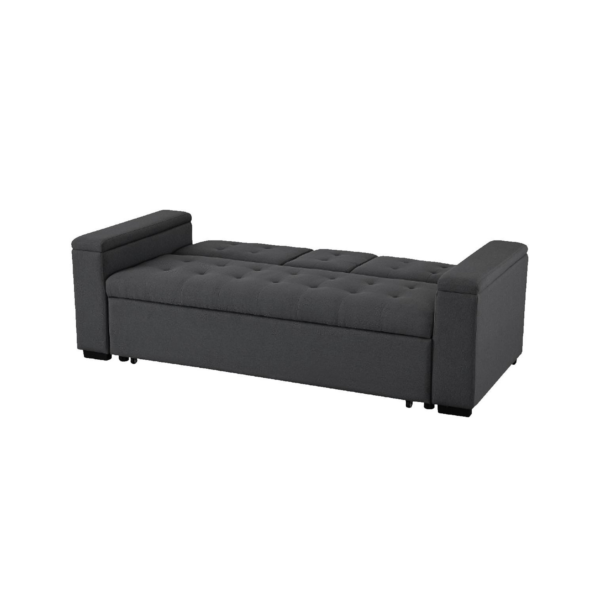 Voir la diapositive 4 : CONCEPT USINE Canapé convertible 3 places en tissu gris foncé noho