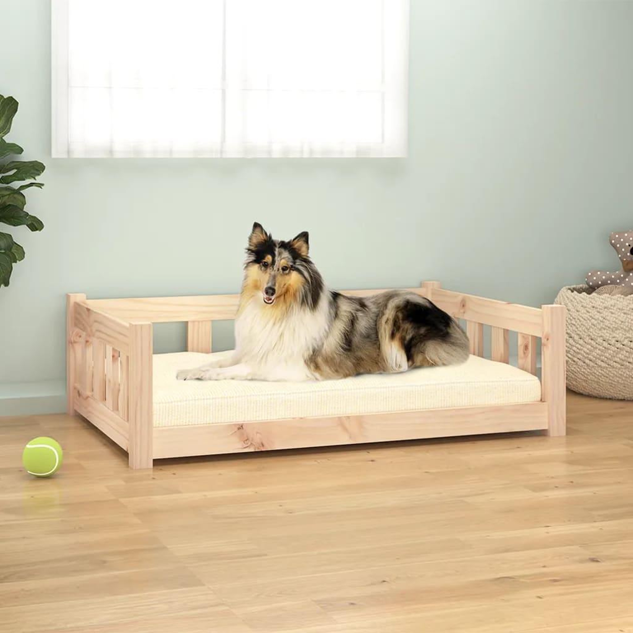 Voir la diapositive 1 : VIDAXL Lit pour chien 95,5x65,5x28 cm bois de pin solide