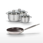 ELO Lot Poêle 32 cm & 3 Faitouts 16/20/24 cm Elo Bistro Line