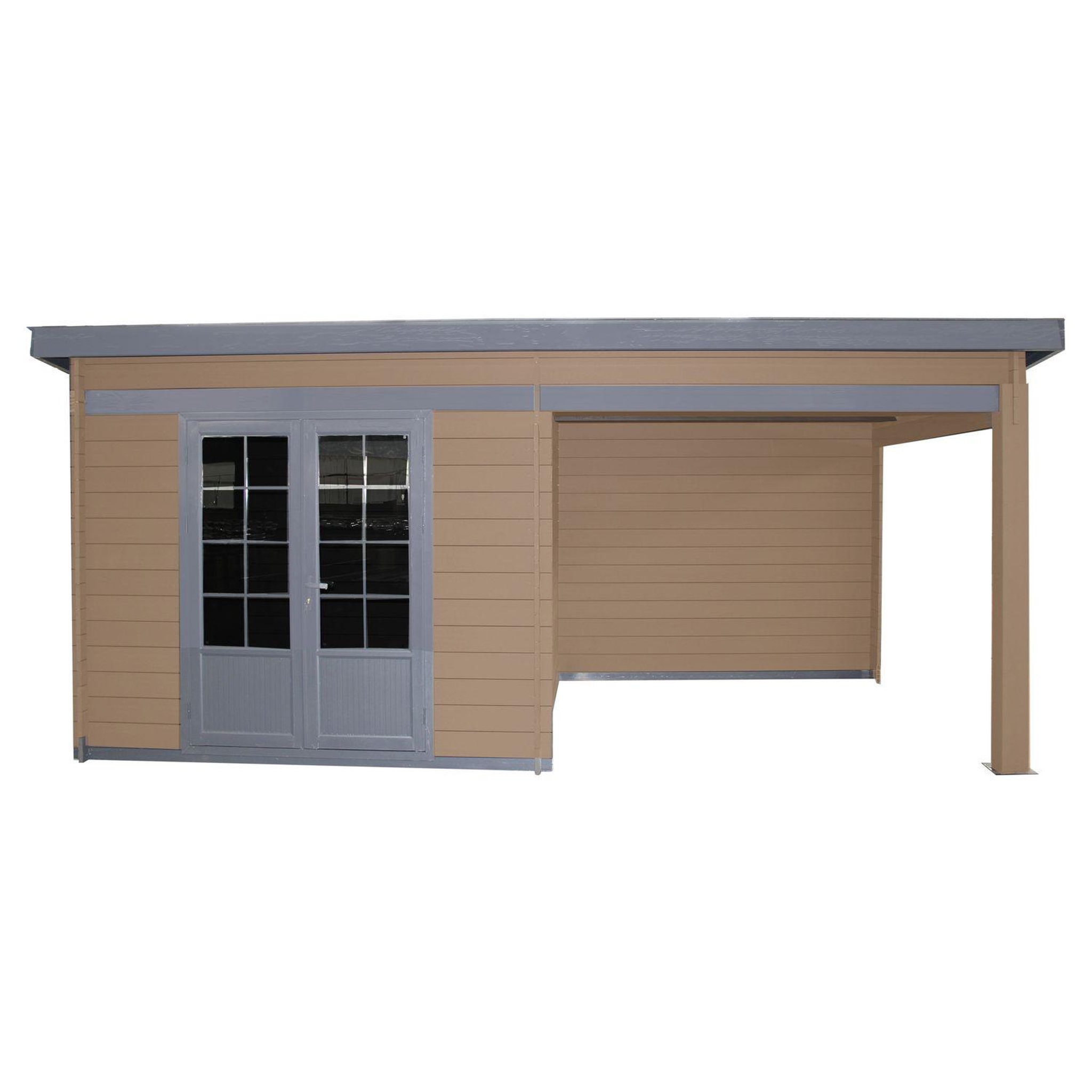 GREEN OUTSIDE Abri de jardin bois - Toit plat - 7,2m²