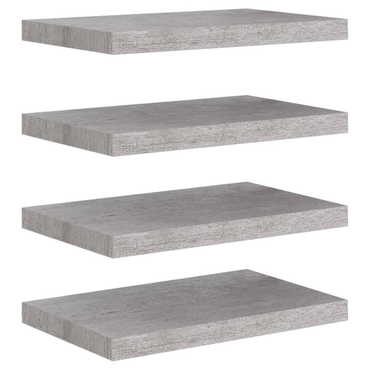 VIDAXL Etageres murales flottantes 4 pcs gris beton 50x23x3,8 cm MDF