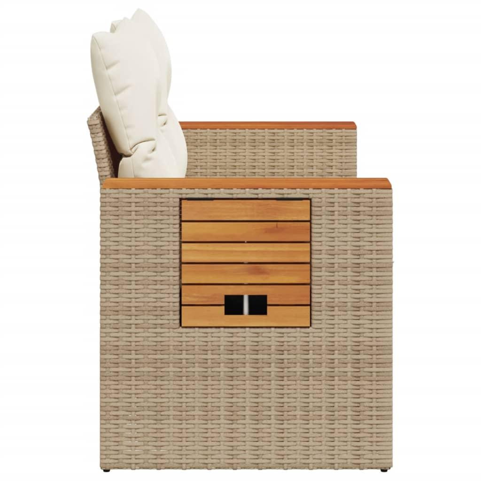 Voir la diapositive 5 : VIDAXL Canape de jardin avec coussins 2 places beige resine tressee