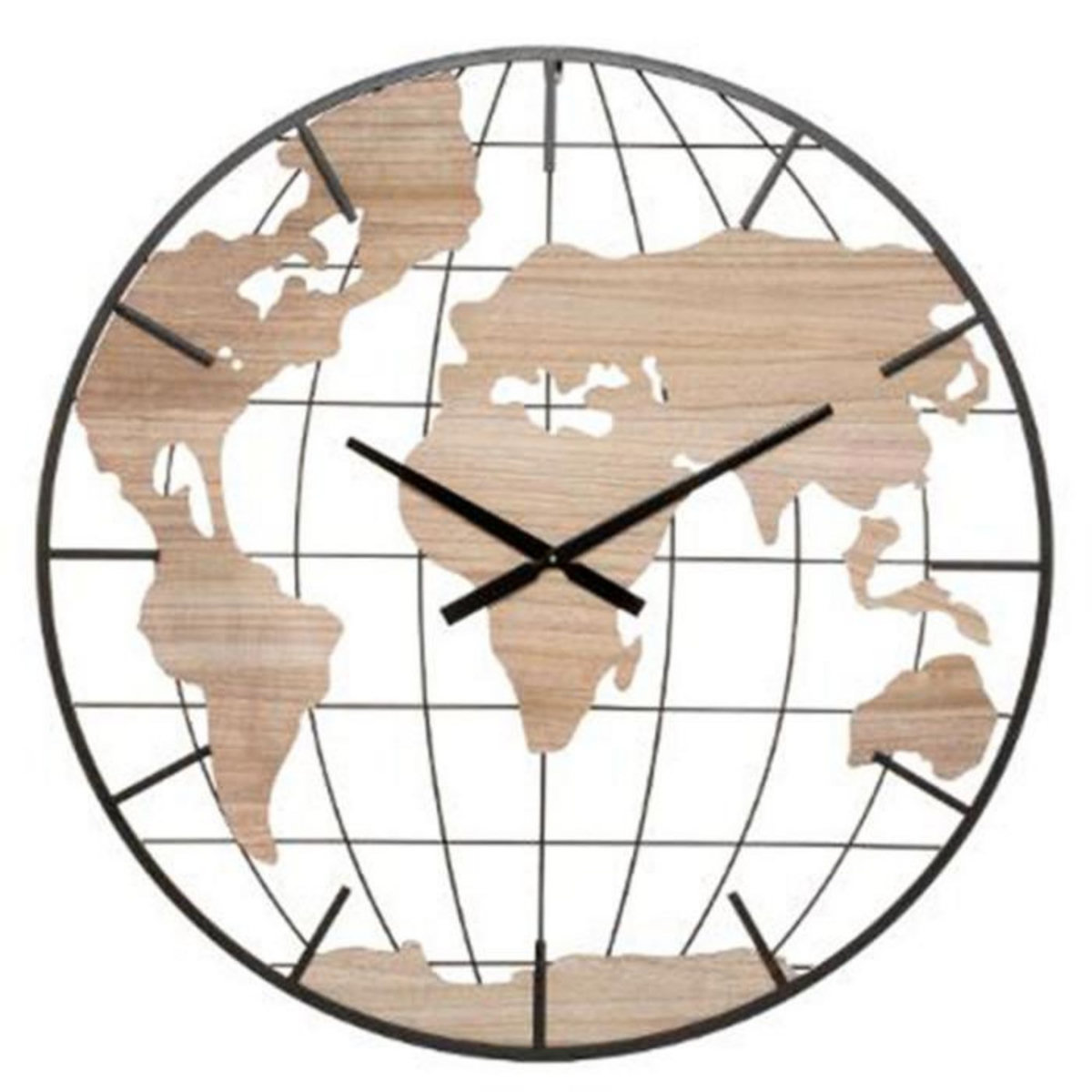 ATMOSPHERA Horloge Murale Design  Monde  90cm Naturel