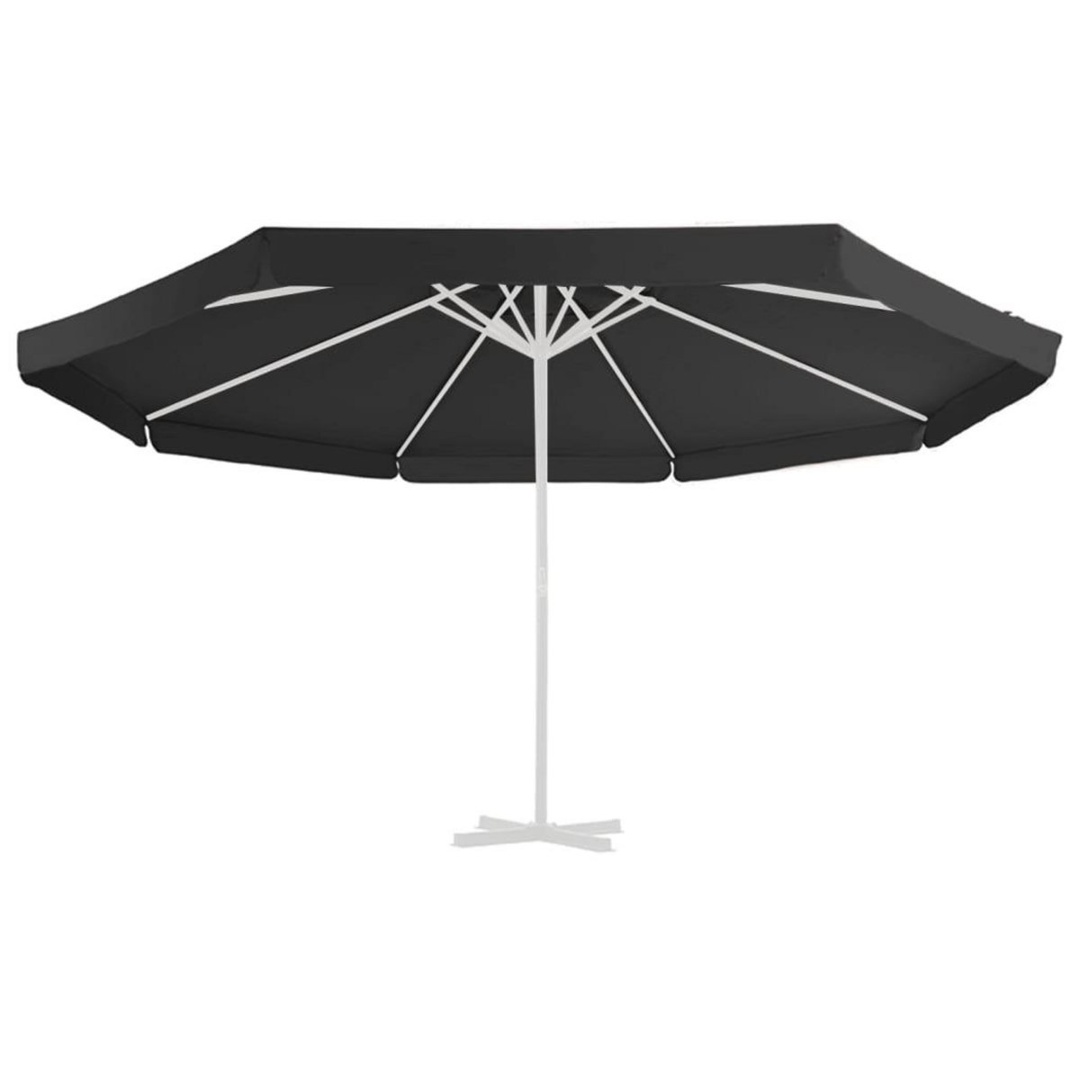 VIDAXL Tissu de remplacement pour parasol d'exterieur Noir 500 cm
