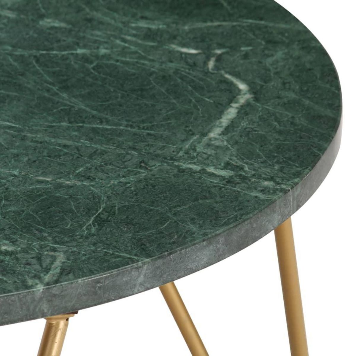 VIDAXL Table basse Vert 65x65x42 cm Pierre veritable et texture marbre