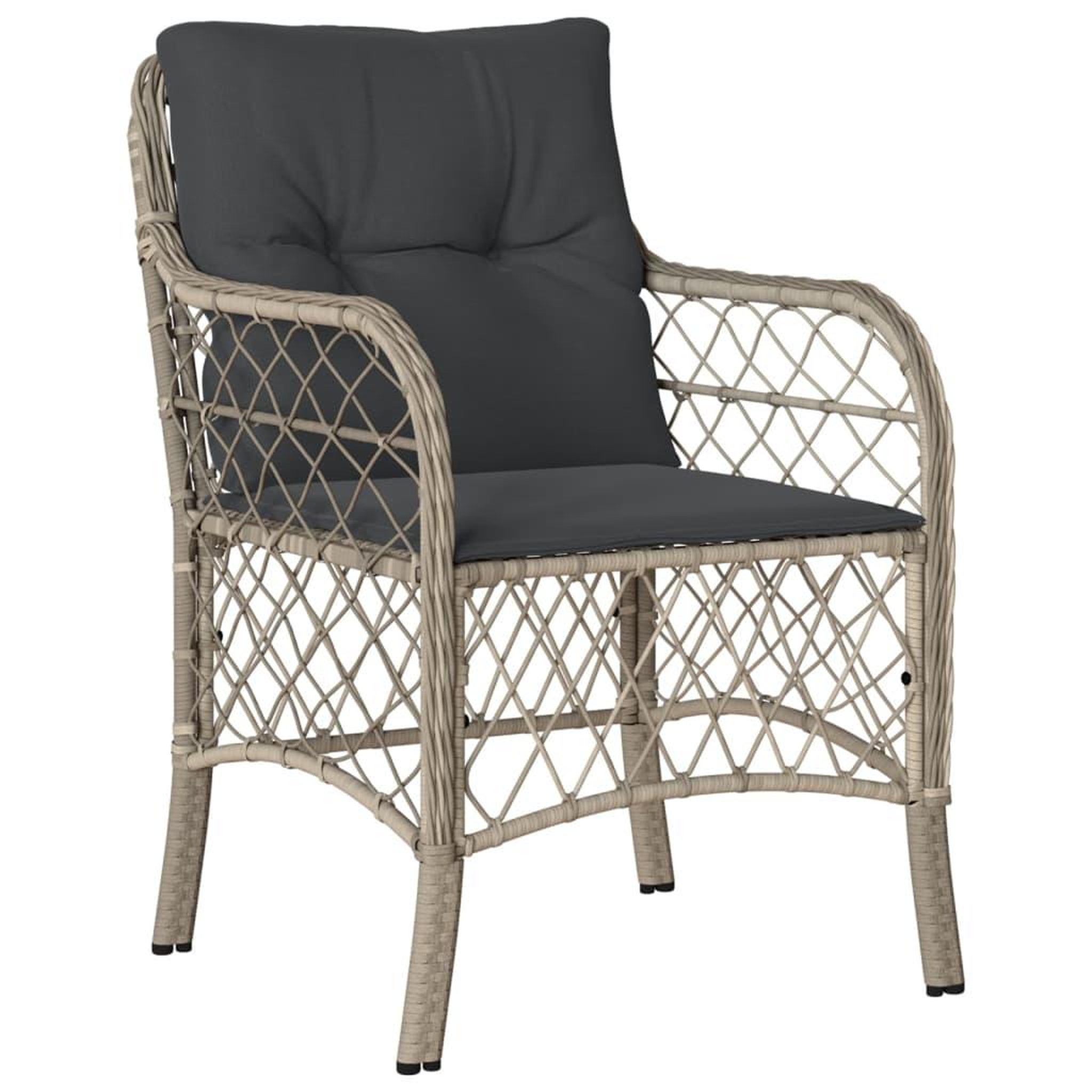 Voir la diapositive 3 : VIDAXL Ensemble a manger de jardin et coussins 9 pcs gris clair rotin