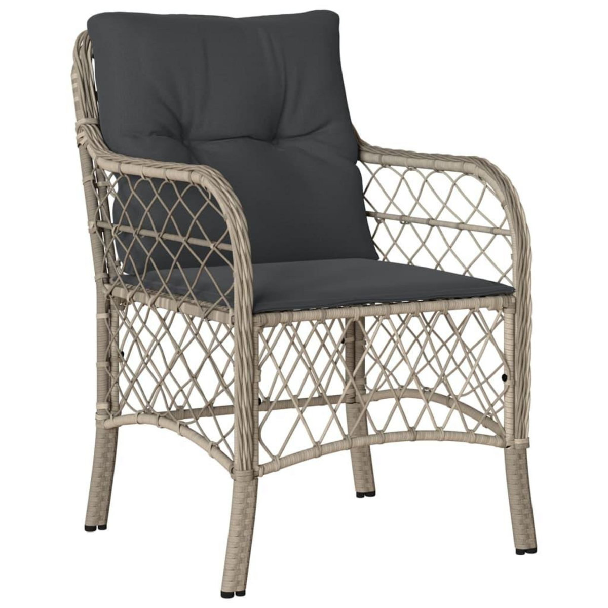 VIDAXL Ensemble a manger de jardin et coussins 9 pcs gris clair rotin