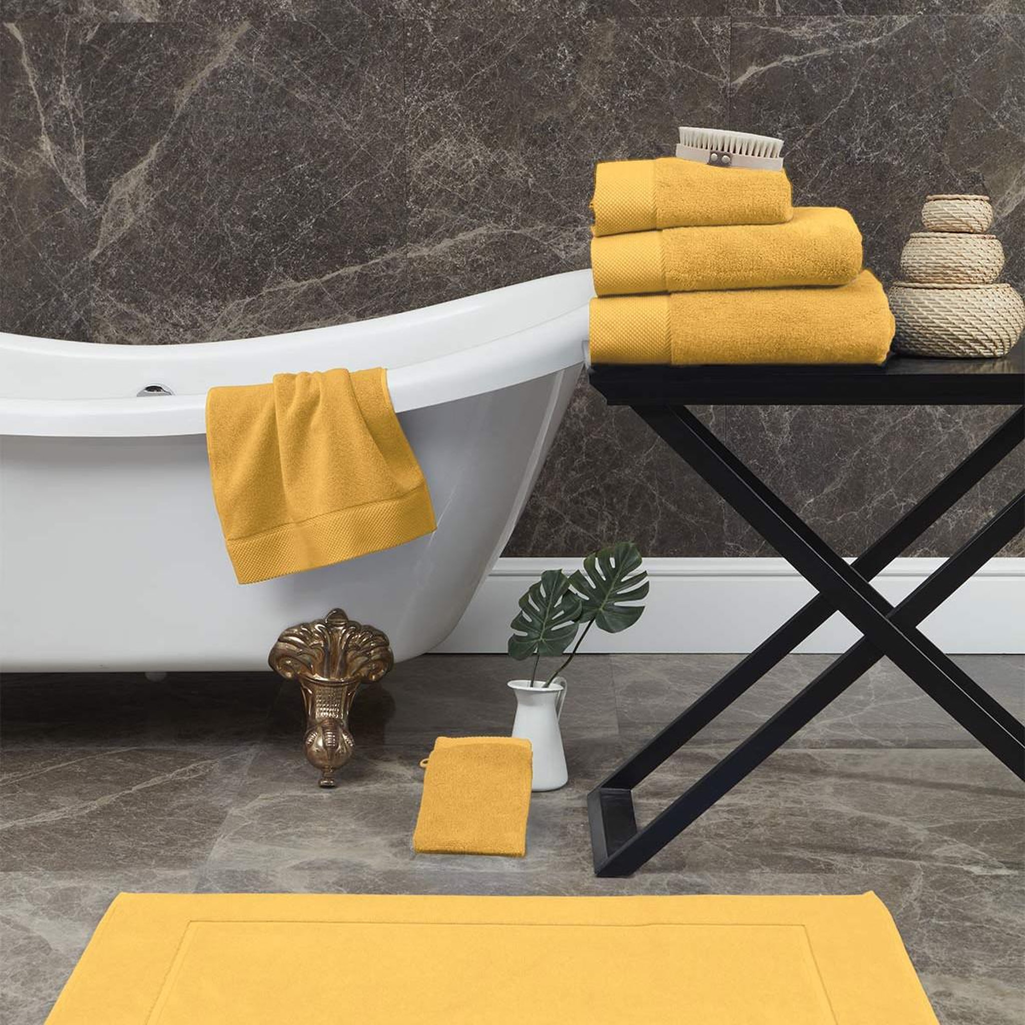 Voir la diapositive 3 : Sensei Maison Grand tapis de bain Zéro Twist 1000 g/m² SENSOFT - 60x100 cm