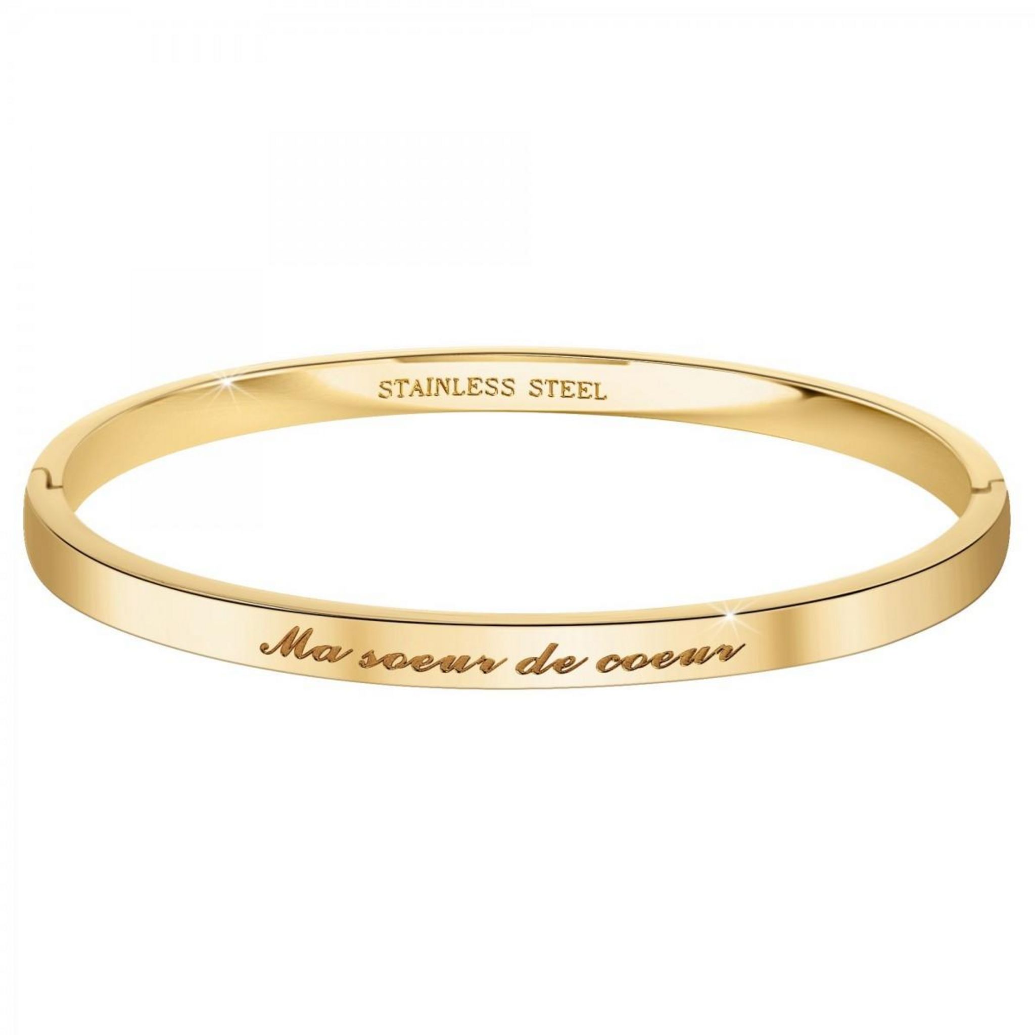 SC CRYSTAL Ma soeur de cœur - Bracelet SC Crystal en Acier Finement doré