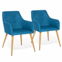 Voir la diapositive 1 : ID MARKET Lot de 2 chaises de salle à manger scandinaves, fauteuils de table DANIA bleu canard