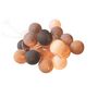 Voir la diapositive 2 : Guirlande lumineuse de 20 boules en coton coloris gris et lin