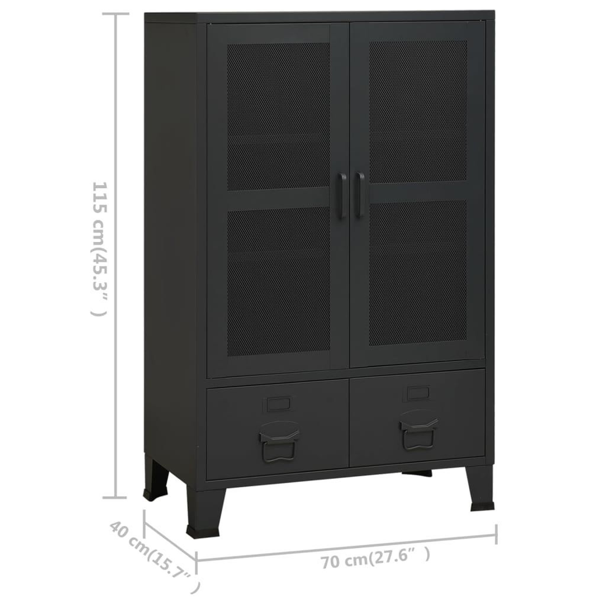 Voir la diapositive 6 : VIDAXL Coffre de rangement industriel Noir 70x40x115 cm Metal