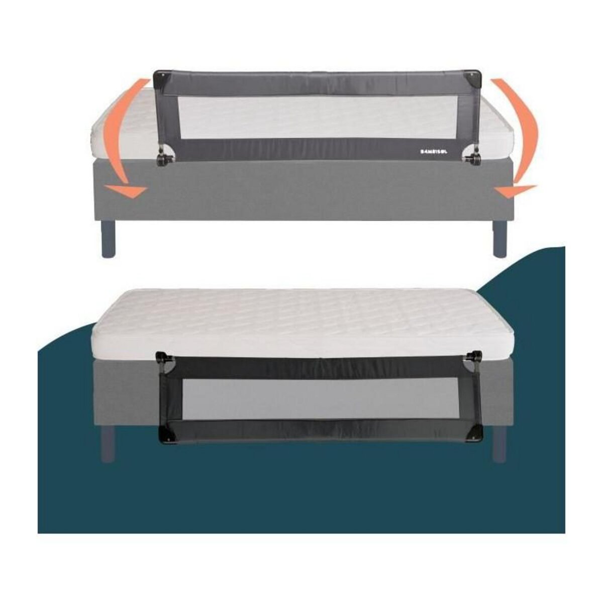 LOOPING Barriere de lit - LOOPING - BL5003G - Rabattable - Gris