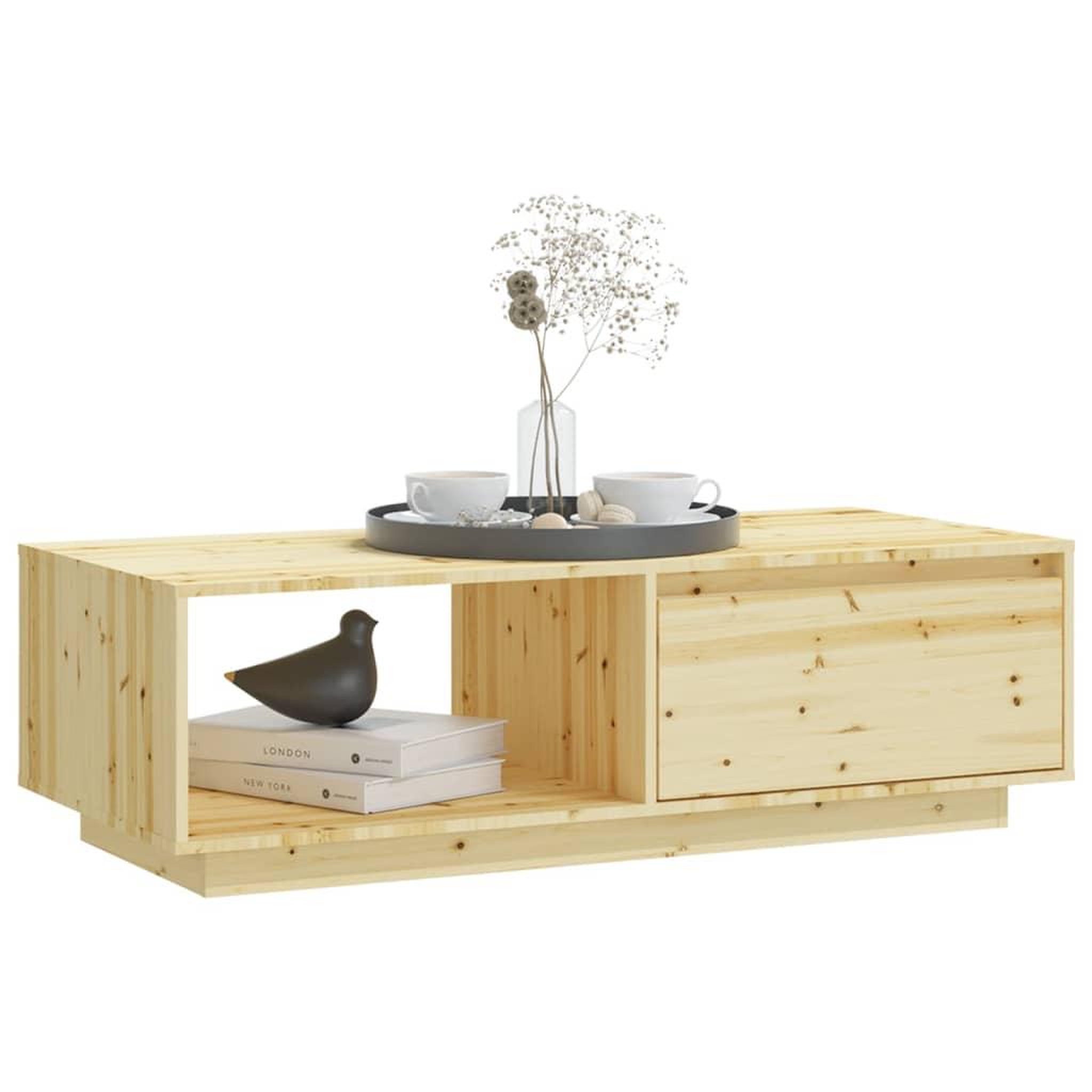 Voir la diapositive 4 : VIDAXL Table basse 110x50x33,5 cm bois de sapin massif
